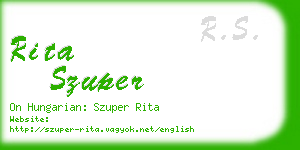 rita szuper business card